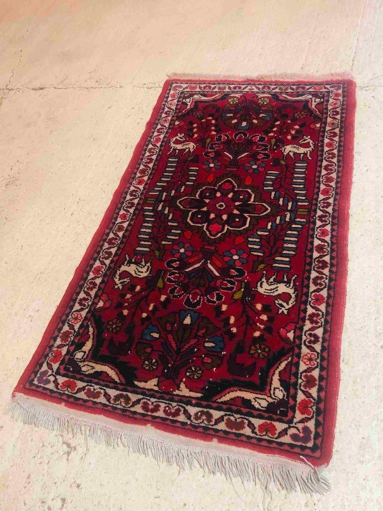 Vintage handgeknoopt Perzisch tapijt 136/73 cm, Gebruikt, 100 tot 150 cm, Etten-Leur, DJT@dejuistetoon.eu