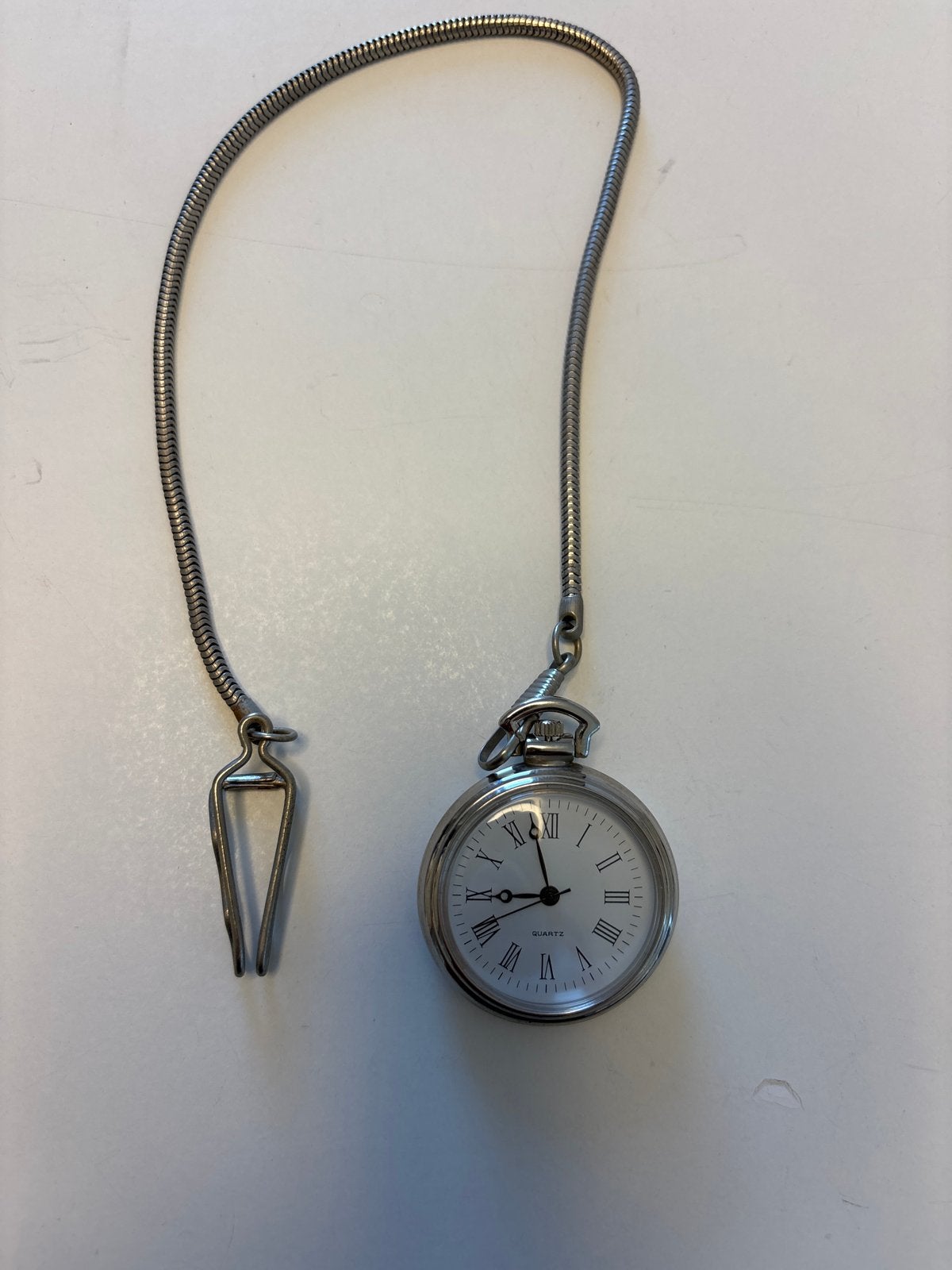 Nieuwe prijs Zakhorloge met Ketting - Zo goed als nieuw!, Overige merken, Zakhorloge, Staal, Met ketting