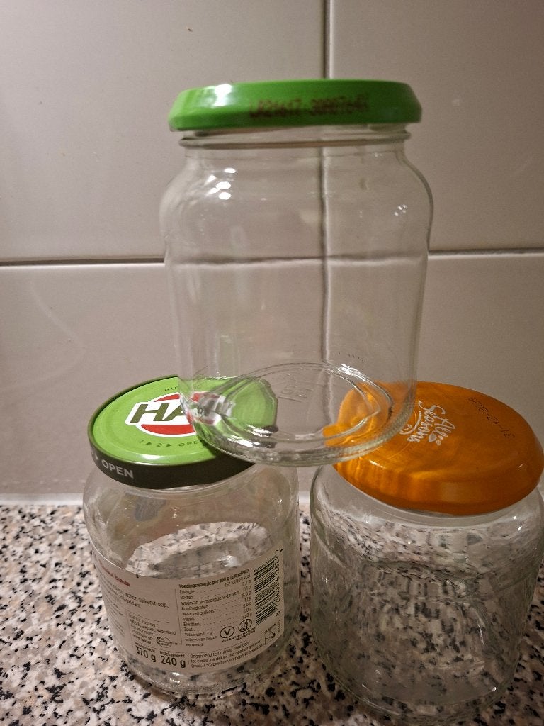 Glazen potten, Ophalen, Met deksel, Pot, Bus of Blik, Glas