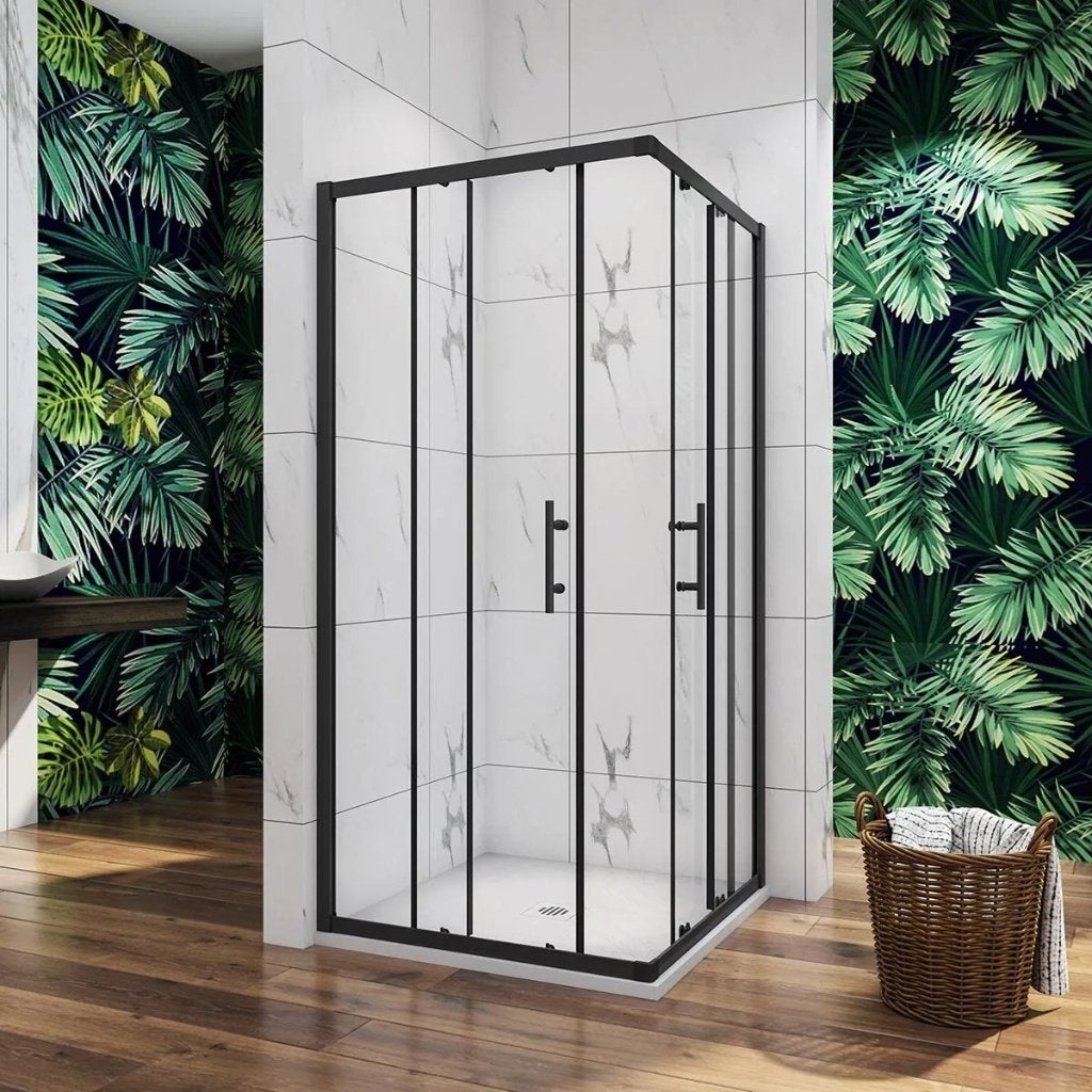 Douchecabine Vierkant Ixia Zwart 80x80cm Mat Zwart, Doe-het-zelf en Verbouw, Ophalen, Nieuw, Glas, Douche