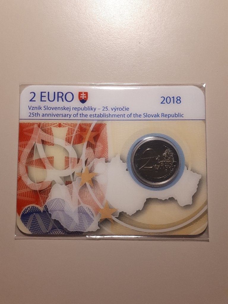 Slowakije 2018: 2 Euro 25 jaar Onafhankelijk (BU, coincard), Verzenden, Slowakije, 2 euro