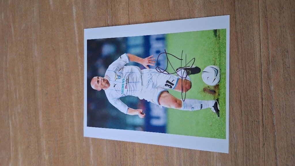 Foto 20x25cm met handtekening; Jaap Stam # Lazio Roma, Verzamelen, Ophalen of Verzenden, Nieuw, Buitenlandse clubs, Overige typen