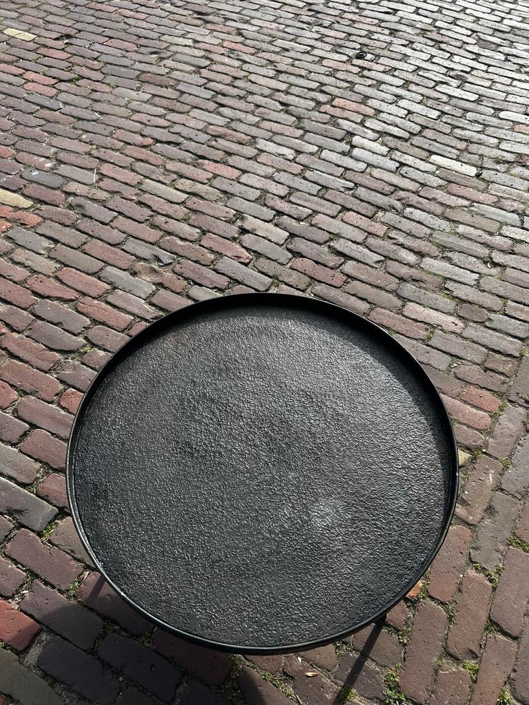 Zwarte Salontafel - Modern en Stijlvol, Ophalen, Gebruikt, Rond, Metaal