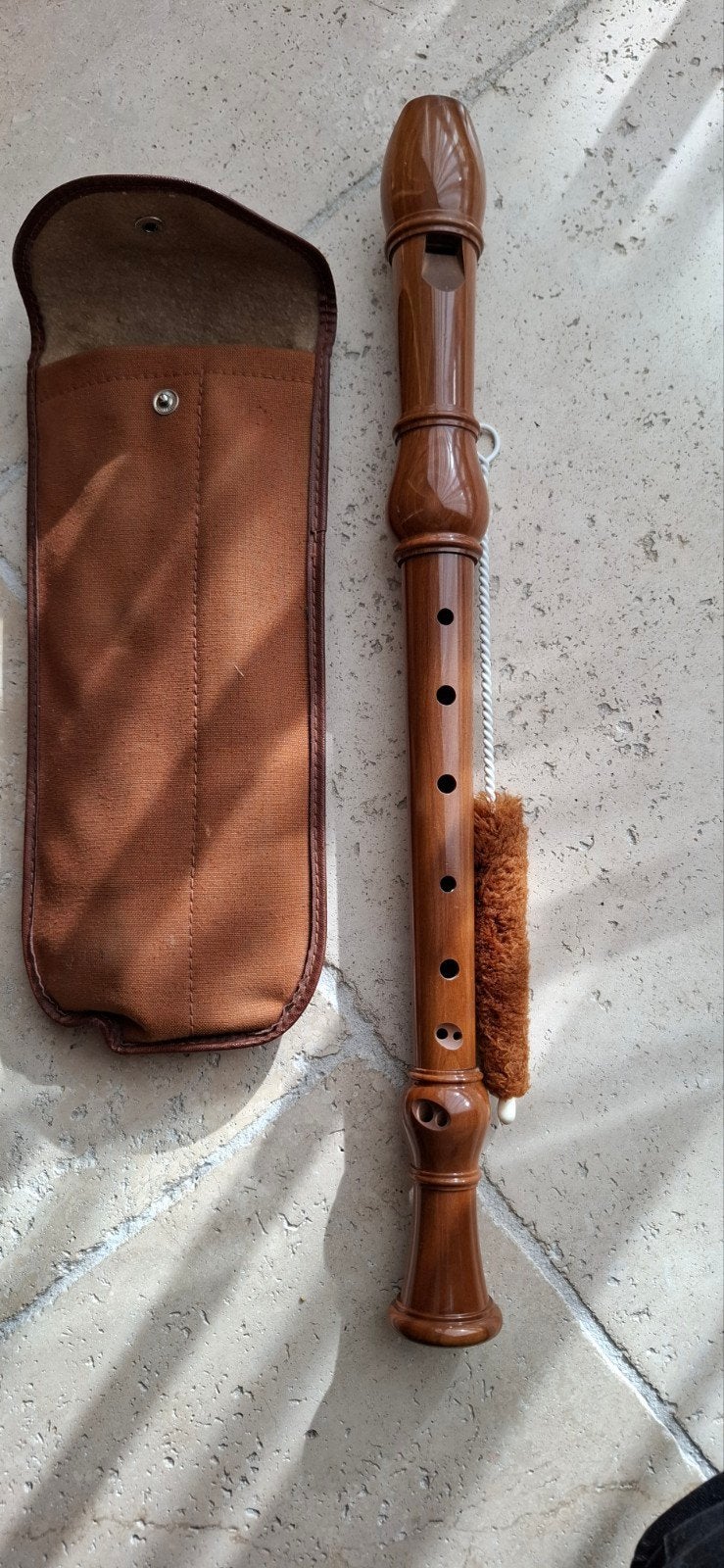 Fehr alt blokfluit in goede staat met etui en schoonmaakset, Muziek en Instrumenten, Ophalen of Verzenden, Alt, Met koffer, hoes of etui