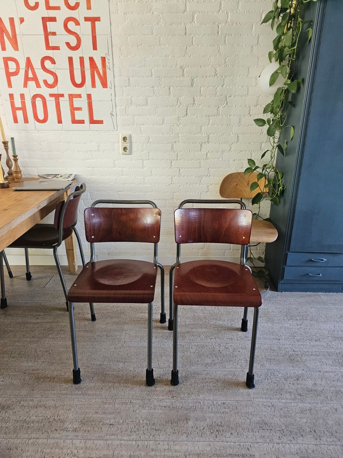 2 Gispen TH Delft Industriële Eetkamerstoelen, Ophalen