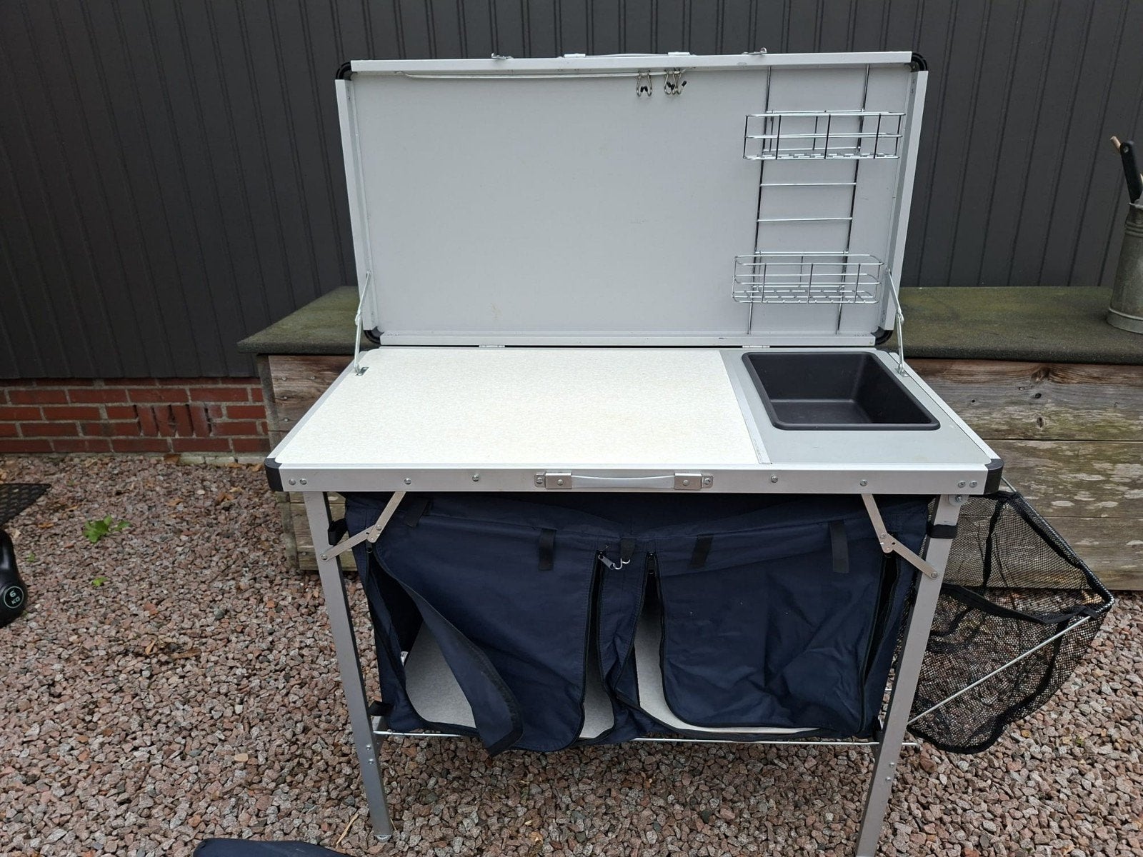 Kampeerkeuken met spoelbak en opbergruimte, Ophalen, Gebruikt