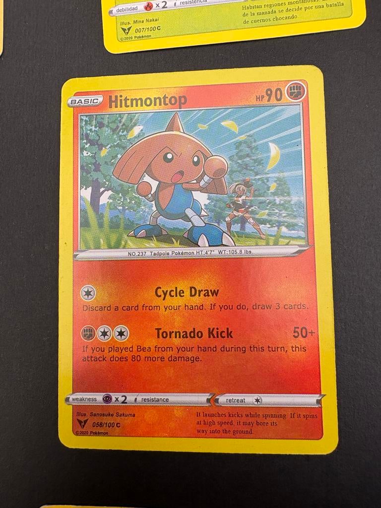 Pokémon Kaart: Hitmontop 058/100 C - Basic, Ophalen of Verzenden, Zo goed als nieuw, Losse kaart