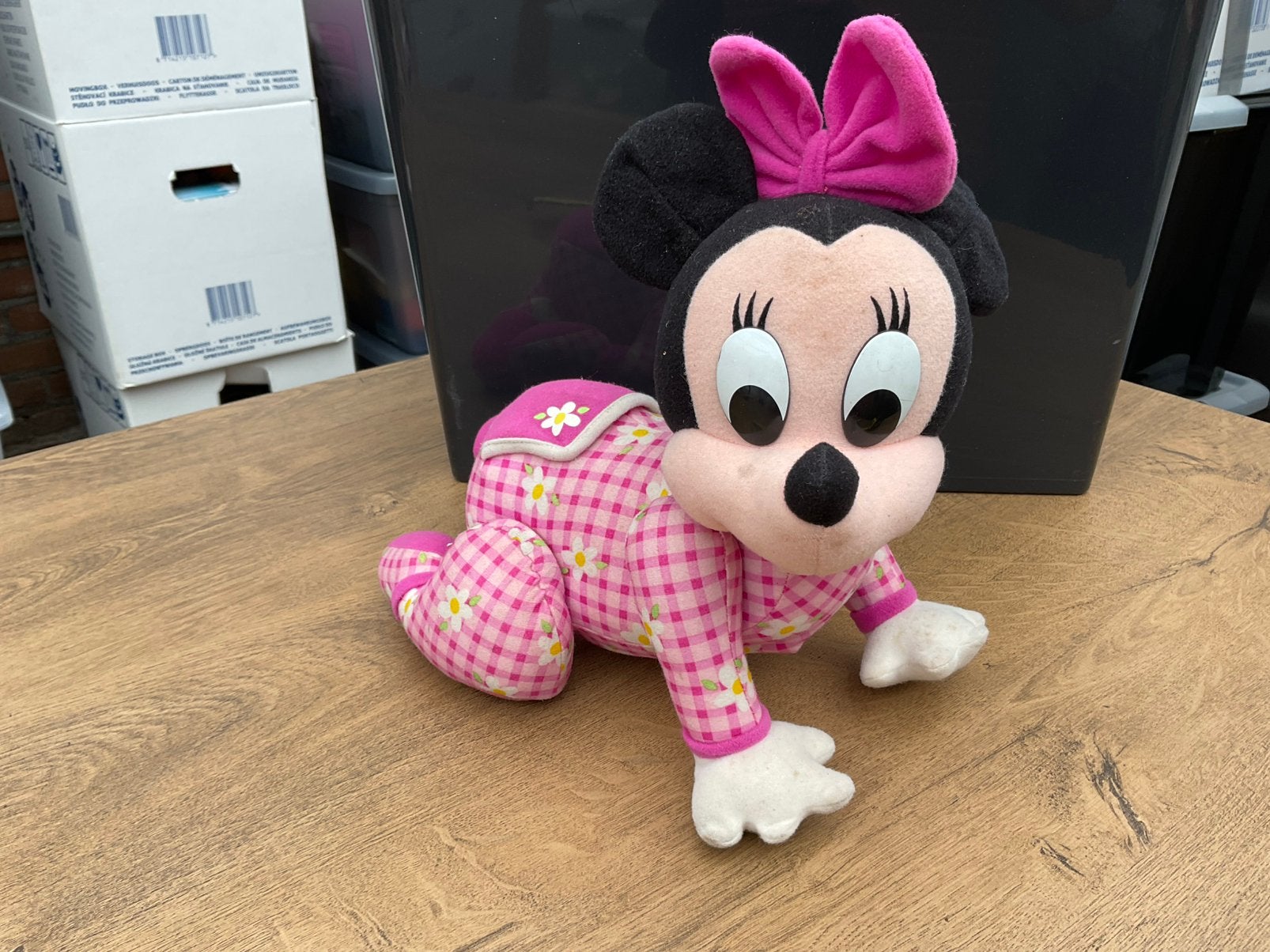 Gebruikte, opknapper, vintage Disney Minnie Mouse crawl pop, Ophalen, Mickey Mouse, Gebruikt, Beeldje of Figuurtje