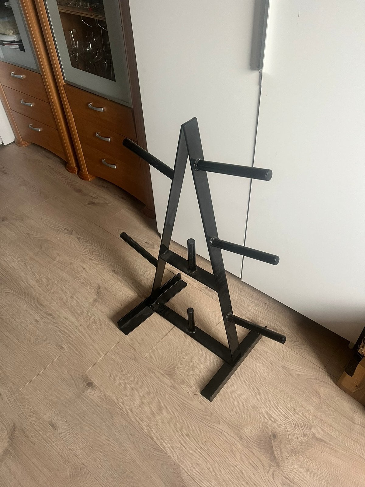 Halter voor halterschijven (Halterschijvenrek), Sport en Fitness, Fitnessmaterialen, Ophalen, Zo goed als nieuw