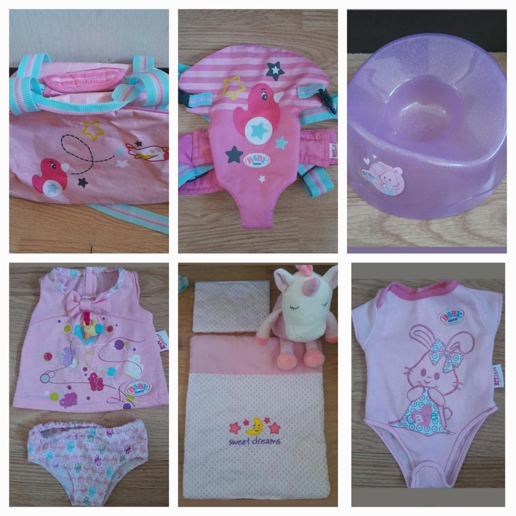 Baby born accessoires draagzak potje kleertjes pakket, Kinderen en Baby's, Speelgoed | Poppen, Ophalen of Verzenden, Zo goed als nieuw