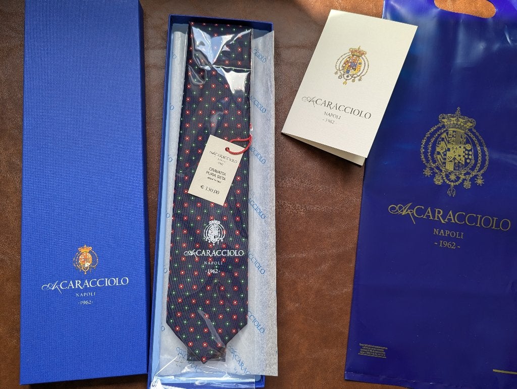 Caracciolo zijden stropdas, Kleding | Heren, Stropdassen, Blauw, Nieuw, Ophalen of Verzenden, Met patroon