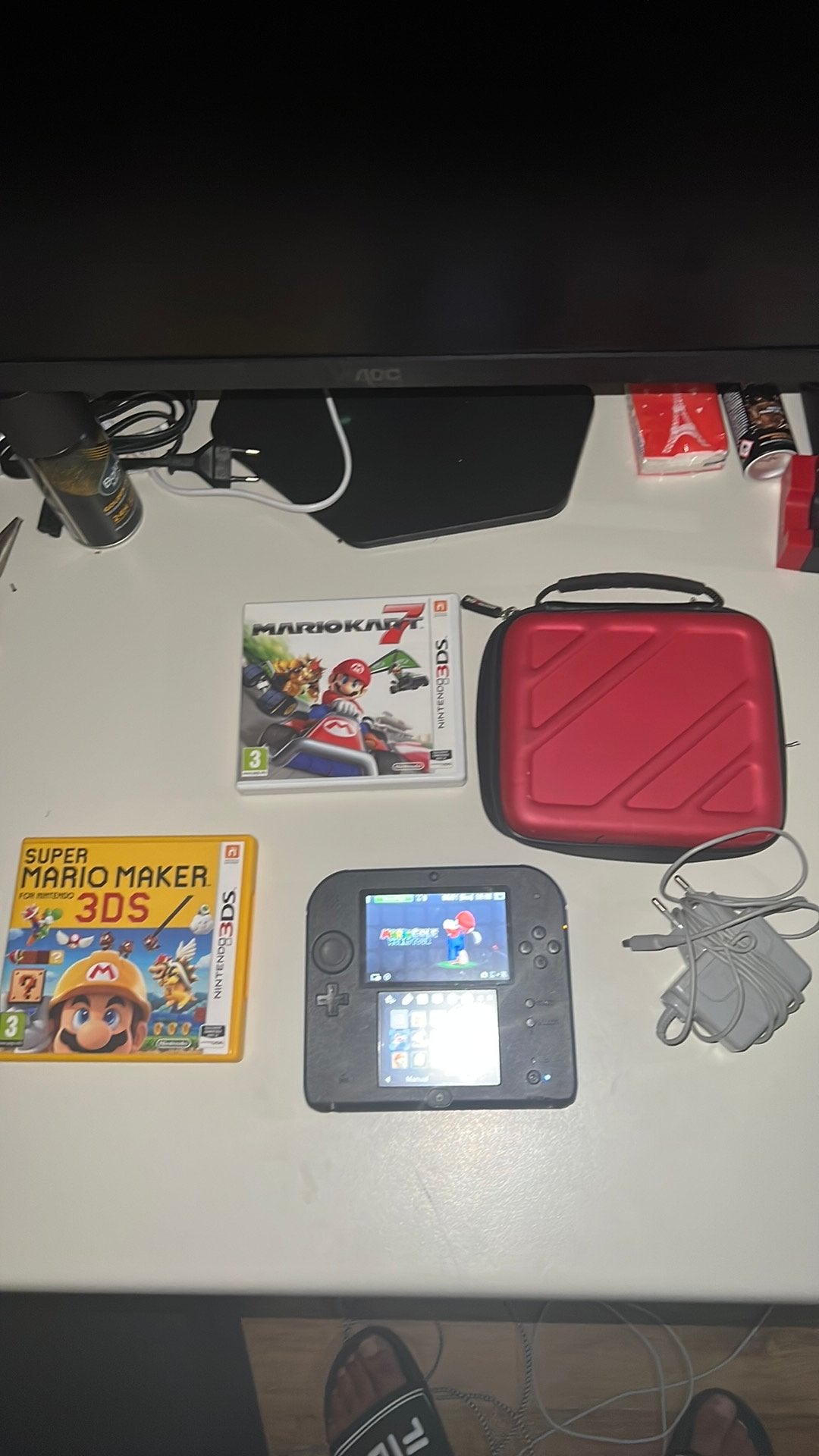 Nintendo 2ds + 4 games, Blauw, 2DS, Ophalen of Verzenden, Zo goed als nieuw