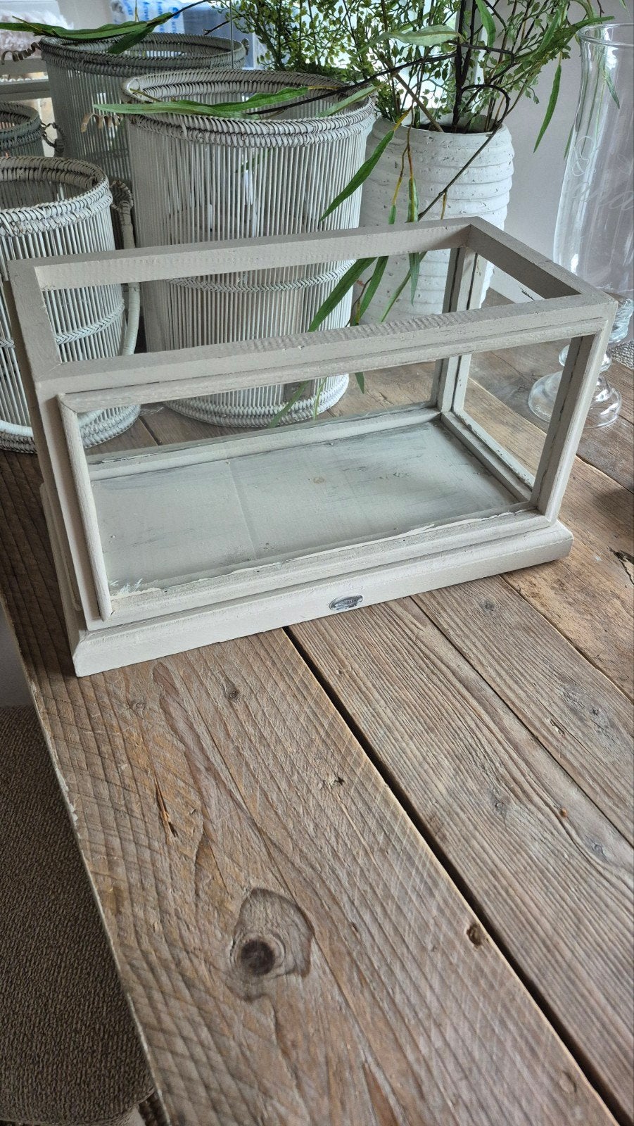 Decoratieve bak/vitrine - alleen ophalen, Ophalen, Gebruikt, Grijs, Vintage