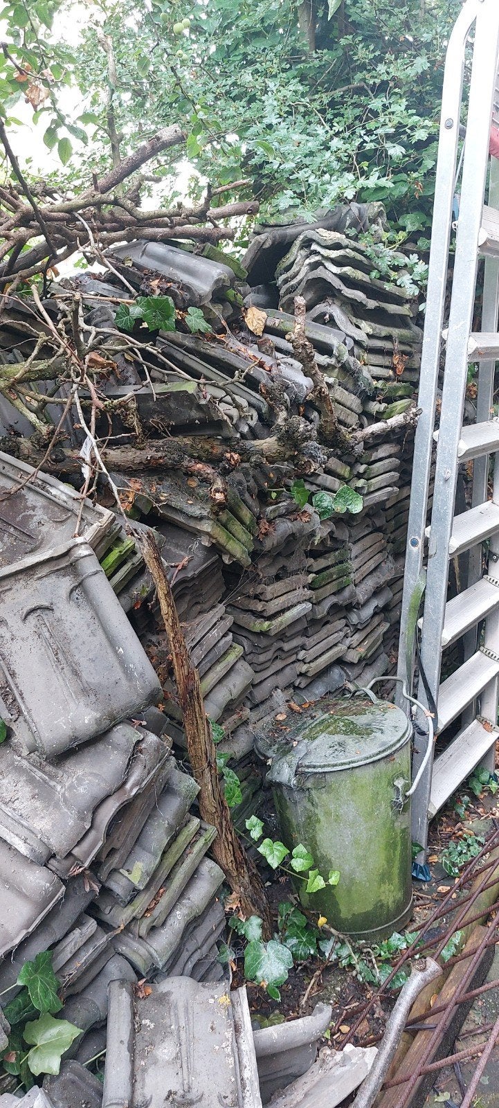 Gebruikte dakpannen, Echter kruispannen, Doe-het-zelf en Verbouw, Ophalen, Gebruikt, Steen of Klei, 15 m² of meer
