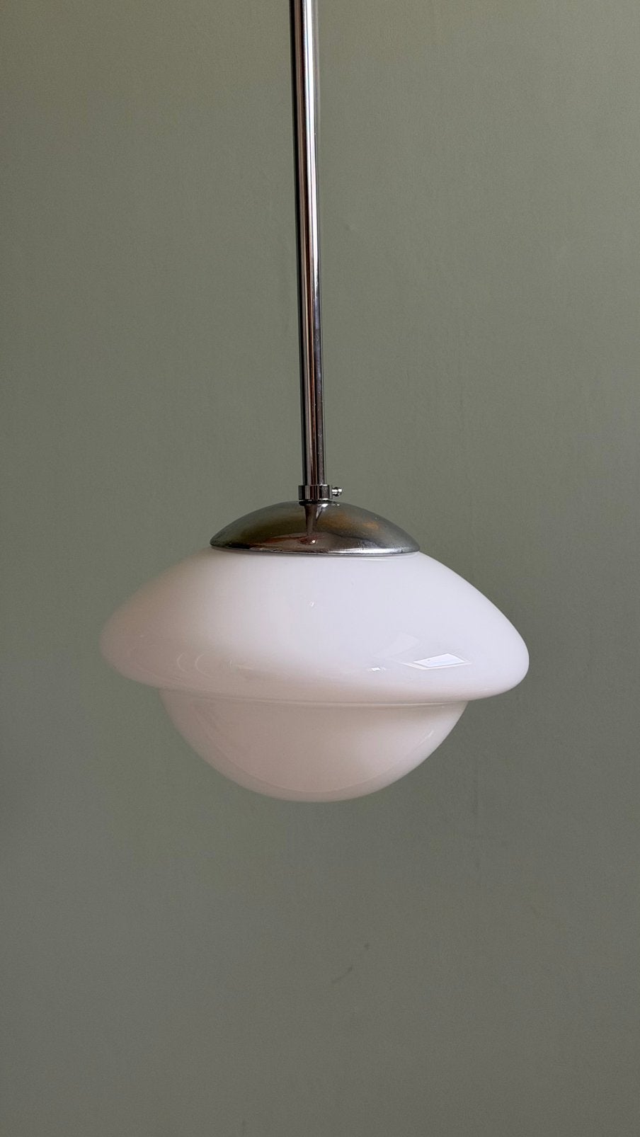 Vintage art deco hanglamp pendellamp Gispen Giso knoop, Huis en Inrichting, Lampen | Hanglampen, Ophalen of Verzenden, Gebruikt
