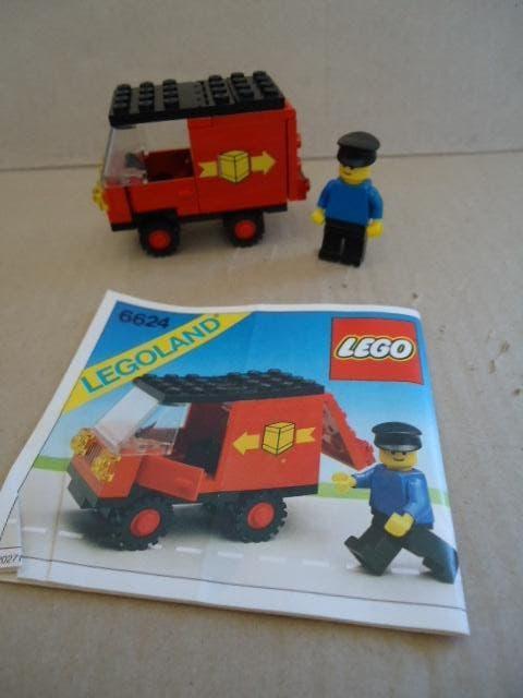Lego set 6624, pakketbezorger met auto, met bouwboekje, Ophalen of Verzenden, Gebruikt