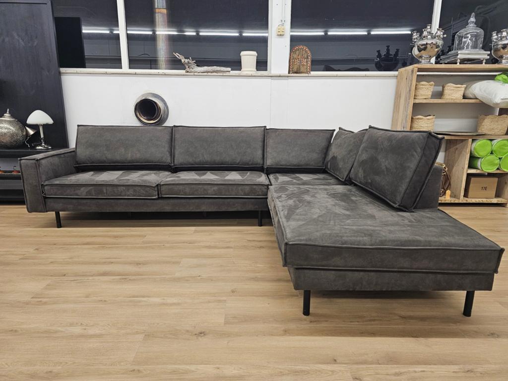 Hoekbank - Antraciet- Microvezel, Zo goed als nieuw, Info@homefriesland.nl, Kelvinstraat 6 8912BA, Home Friesland