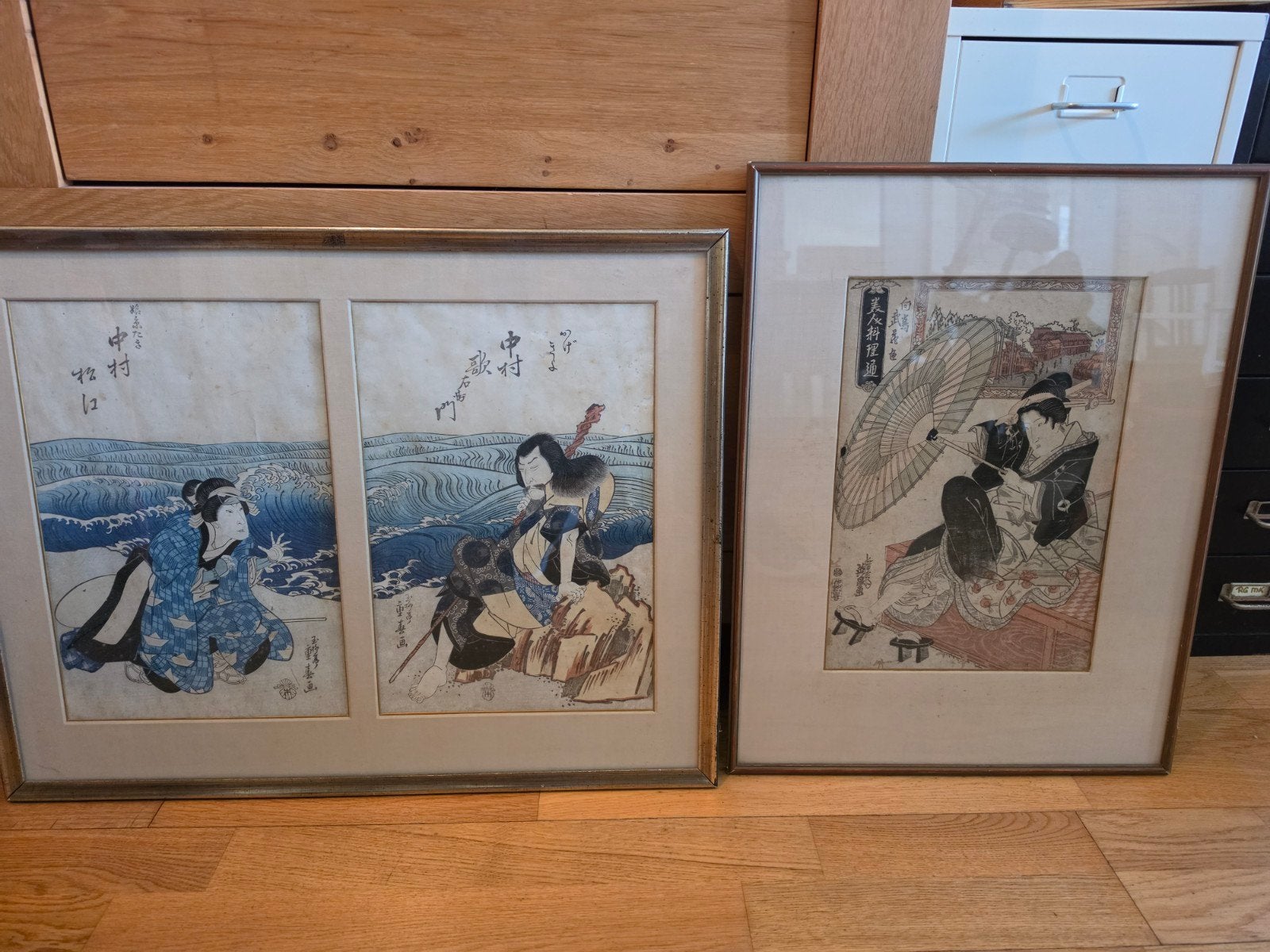 2 japanse prenten houtsnede woodblock, Antiek en Kunst, Ophalen