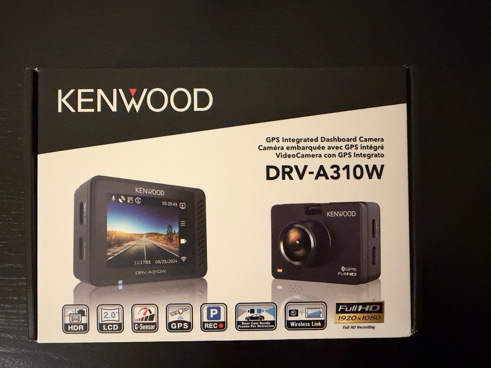 Kenwood DRV-A310W Dashcam, Auto diversen, Ophalen of Verzenden, Zo goed als nieuw