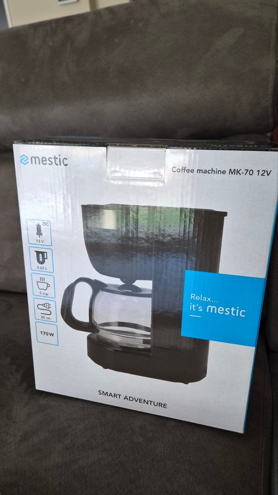 Mestic Koffiezetapparaat MK-70 12V - Compact & Draagbaar, Ophalen, Gemalen koffie, 4 tot 10 kopjes, Koffiemachine