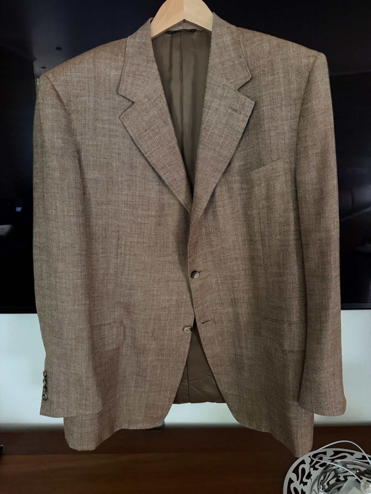 Canali colbert zijde linnen wol maat 58, Kleding | Heren, Ophalen of Verzenden, Zo goed als nieuw, Maat 56/58 (XL), Bruin