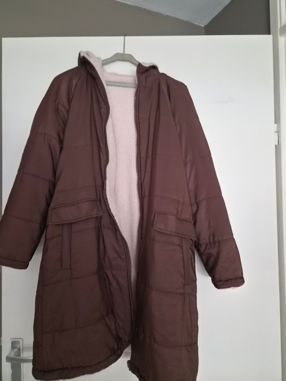 Bruine Puffer  jas met teddy voering, Maat 38/40 (M), Bruin, Ophalen of Verzenden, Onbekend
