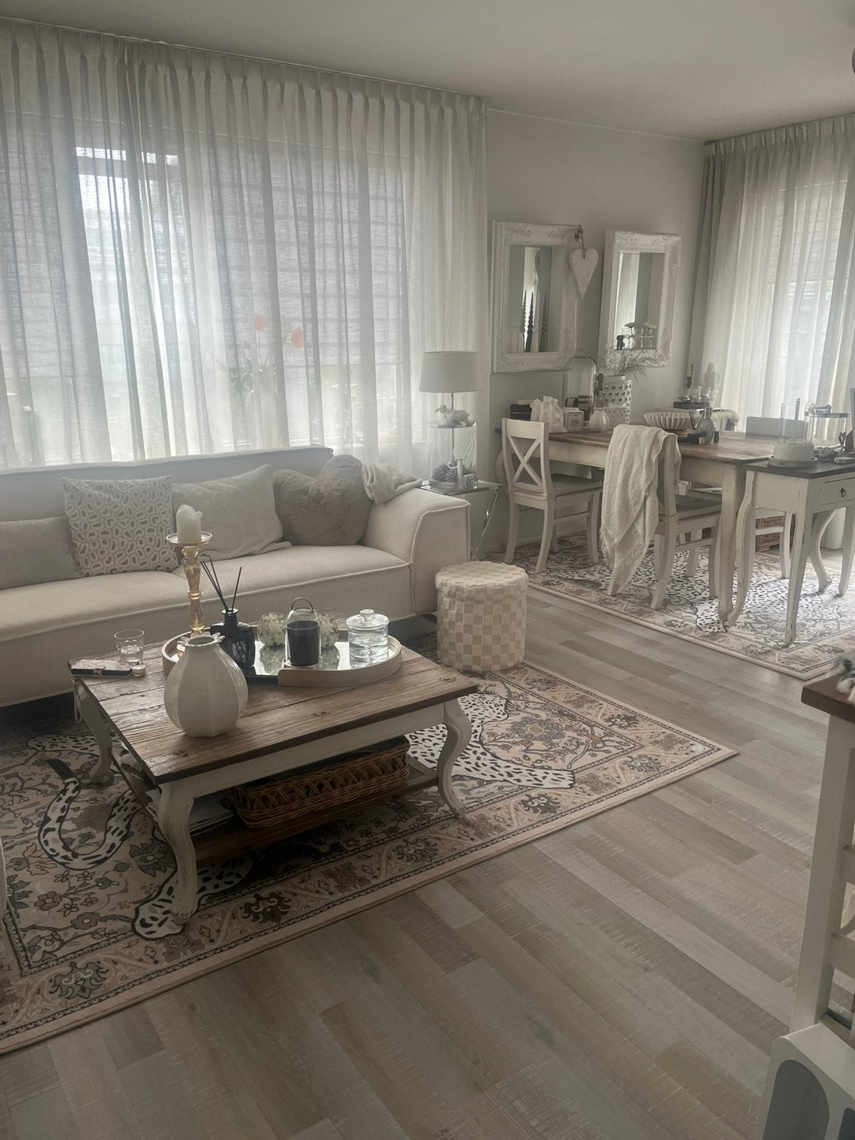 Rivièra Maison driftwood salon en eettafel, Ophalen, Gebruikt, 50 tot 100 cm, 150 tot 200 cm