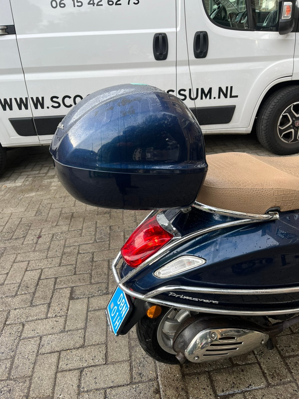 Topkoffer midnight blue blauw vespa primavera met beugel, Overige typen, Ophalen of Verzenden, N, Vespa