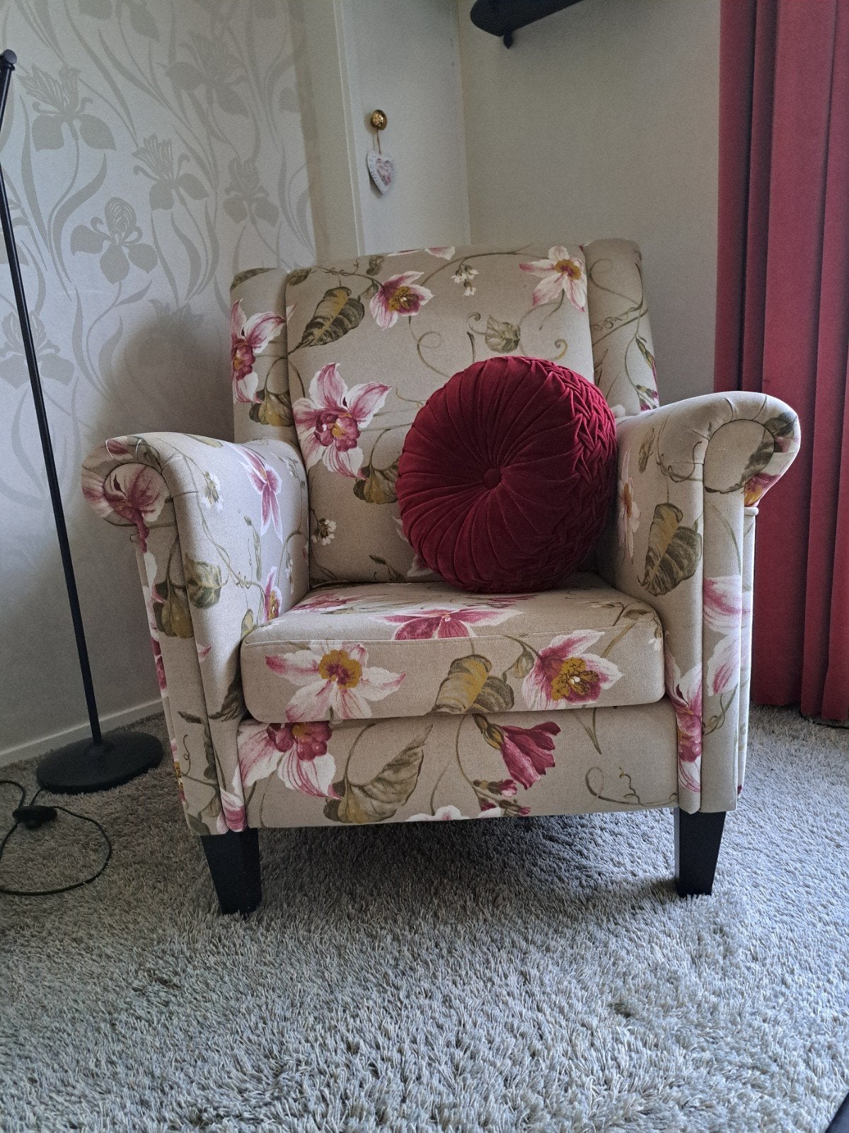 Bloemen fauteuil -, Ophalen, Klassiek, Bloemenprint, Gebruikt, 75 tot 100 cm