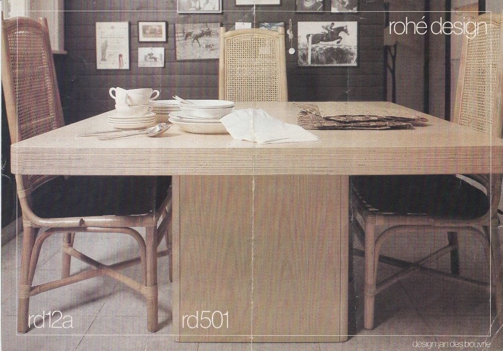 Rohé Design eettafel met 2 stoelen (Jan des Bouvrie), Huis en Inrichting, Ophalen, Gebruikt, Design, Vierkant