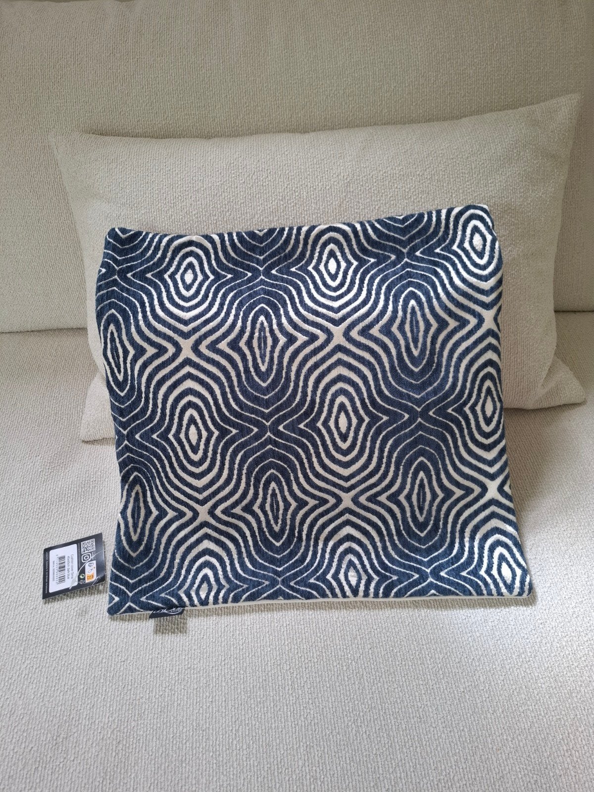 Unique Living Kussenhoes Sirna Donkerblauw 45x45 cm, Huis en Inrichting, Woonaccessoires | Kussens, Blauw, Afneembare hoes, Nieuw
