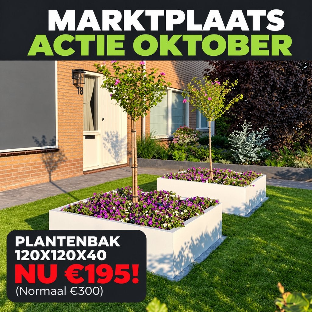 ACTIE Plantenbak 120x120x40, Tuin en Terras, Info@plantenbakkenvanstaal.nl, Nieuw, Ophalen of Verzenden, 60 tot 100 cm