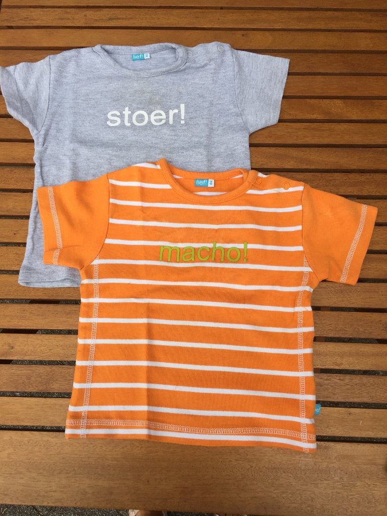 2 T shirts van LIEF , maat 86, zgan (N15), Kinderen en Baby's, Babykleding | Maat 86, Lief!, Ophalen of Verzenden, Zo goed als nieuw