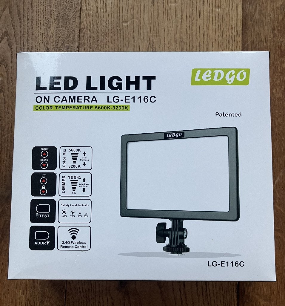 LEDGO LG-E116C Bi-Color LED Videolamp 3200K-5600K Als Nieuw, Ophalen of Verzenden, Zo goed als nieuw, Lamp of Flitsset