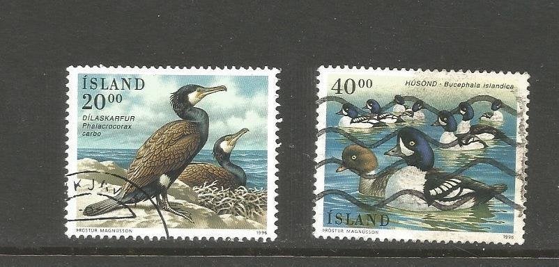 IJsland Mi. 840/841 - Aalscholver en Brilduiker postzegels, Ophalen of Verzenden, IJsland, Gestempeld