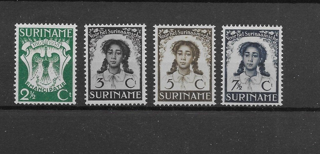 Suriname 1938, NVPH 183 t/m 186, Ongebruikt., Verzenden, Postfris