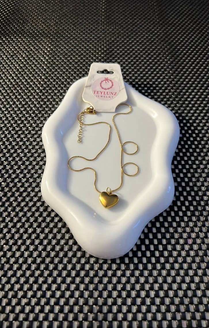 Gouden Rvs ketting met hart, Verzenden, Zo goed als nieuw, Hart, Goud