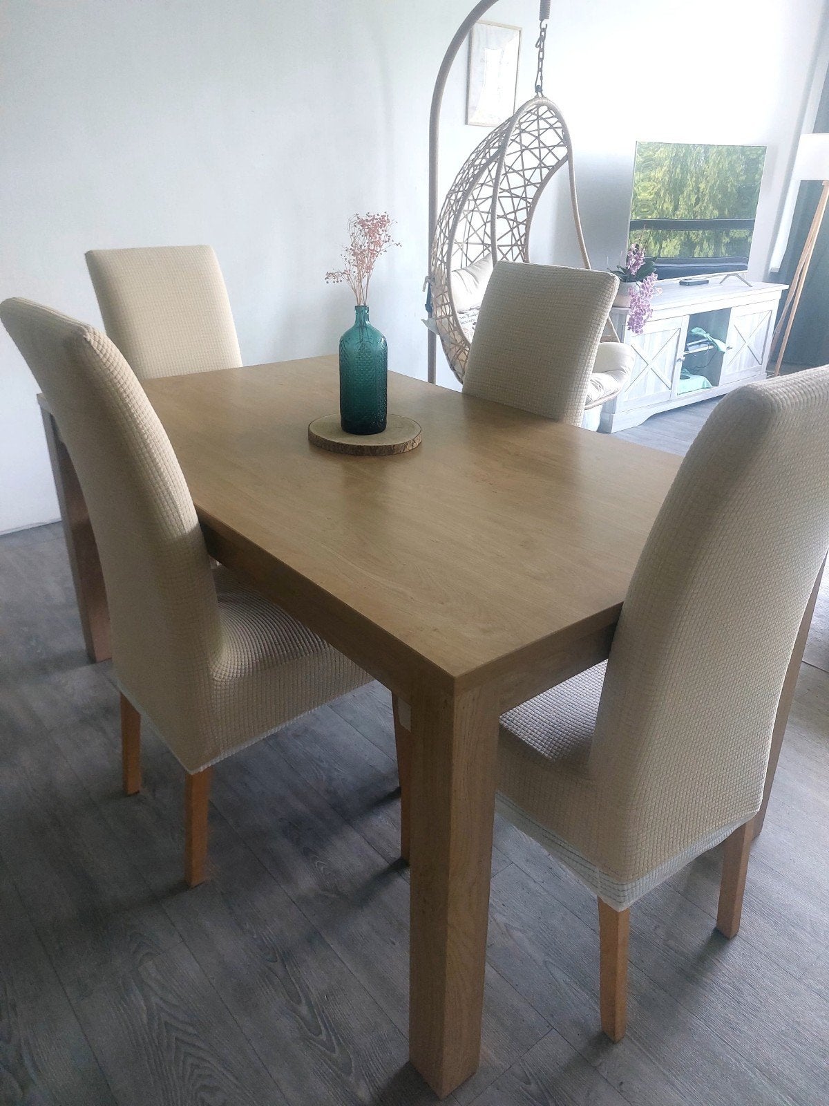 Table and chairs for sale., Gebruikt, 100 tot 150 cm, Eikenhout, Modern