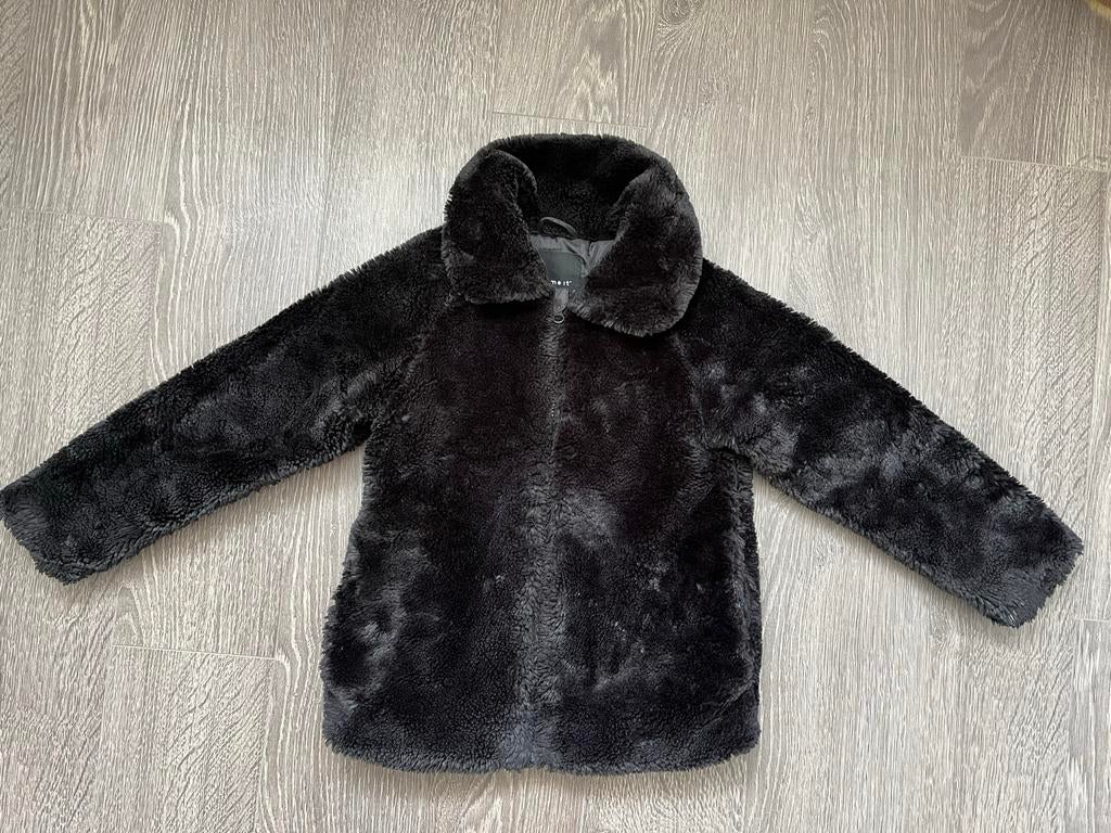 Meisjes faux fur jas / tussenjas /teddy zwart Name it mt 122, Kinderen en Baby's, Kinderkleding | Maat 122, Ophalen of Verzenden
