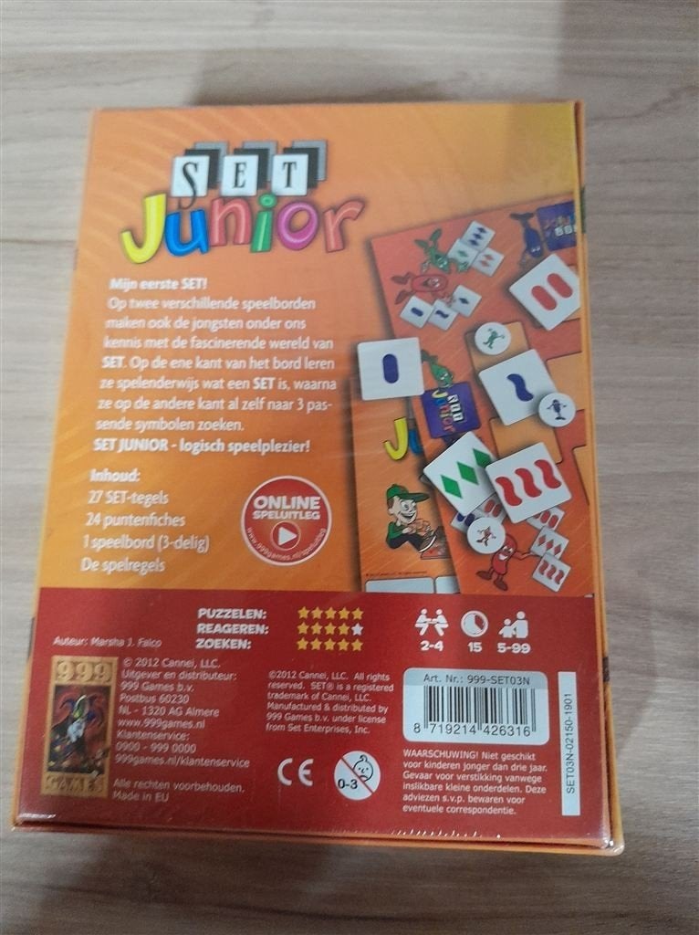Set junior kaartspel - 999 games - nieuw in seal - s3916, Verzenden, Zo goed als nieuw