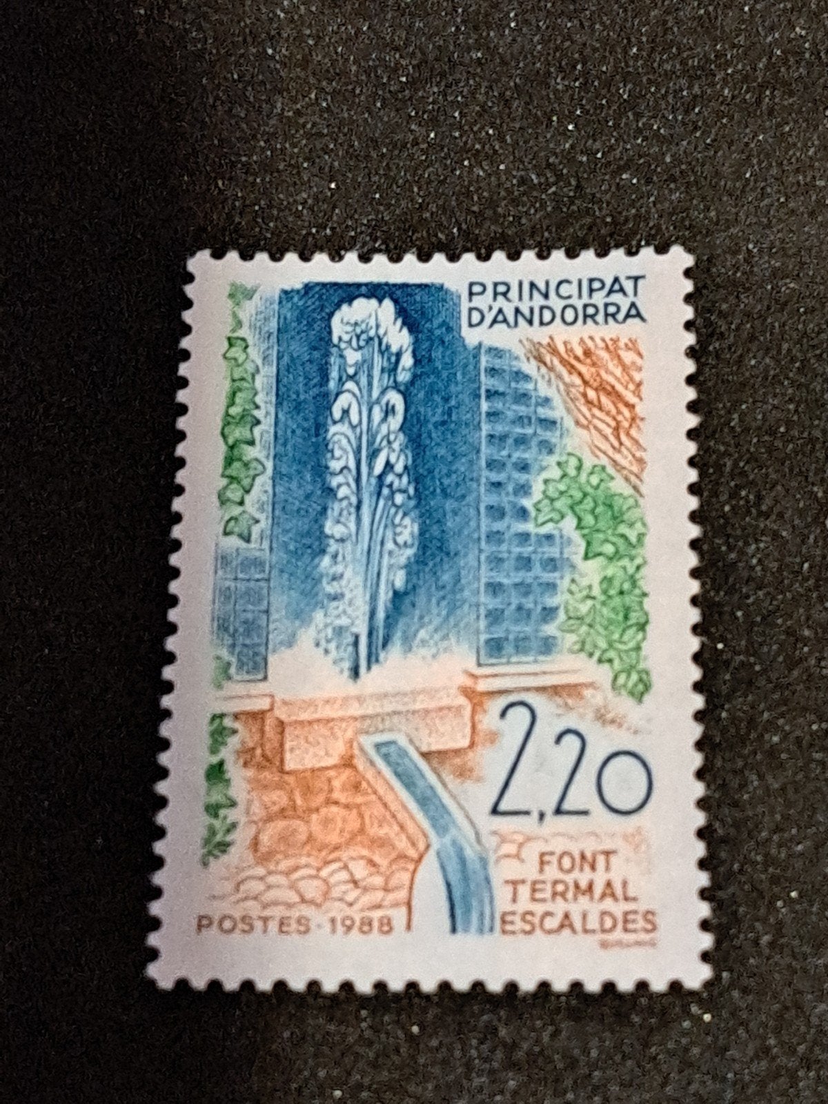 Postzegel Frans Andorra 1988 - Font Termal Escaldes pf, Ophalen of Verzenden, Overige landen, Postfris