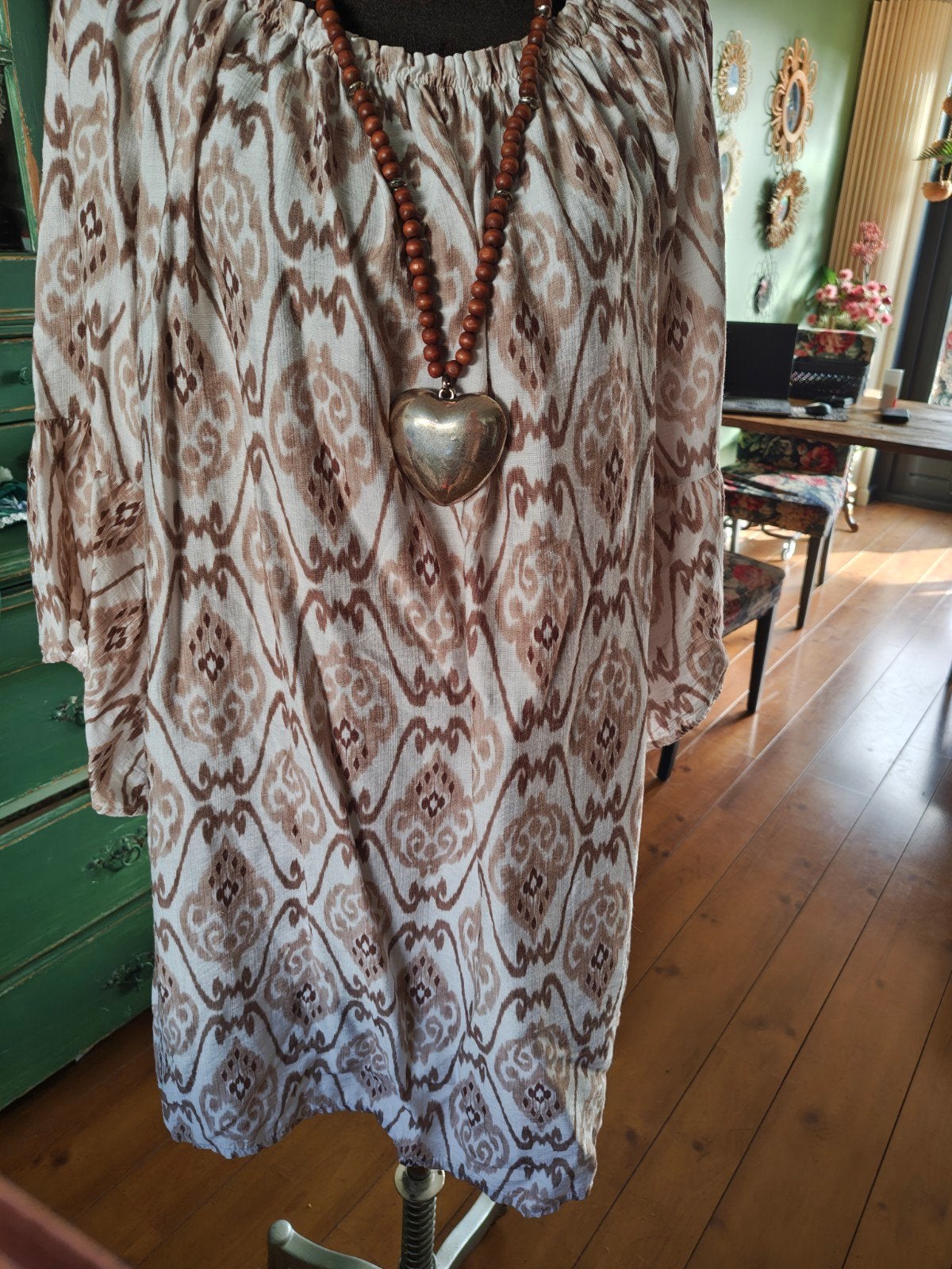 tuniek Ibiza boho stijl maat l xl 42 44 46 48, Ophalen of Verzenden, Zo goed als nieuw, Maat 46/48 (XL) of groter, Meerkleurig