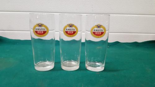 amstel bierglazen 3 stuks, Ophalen of Verzenden, 'T Olde Gre-j, Info@toldegrej.nl, Endepoelstraat 20f Didam