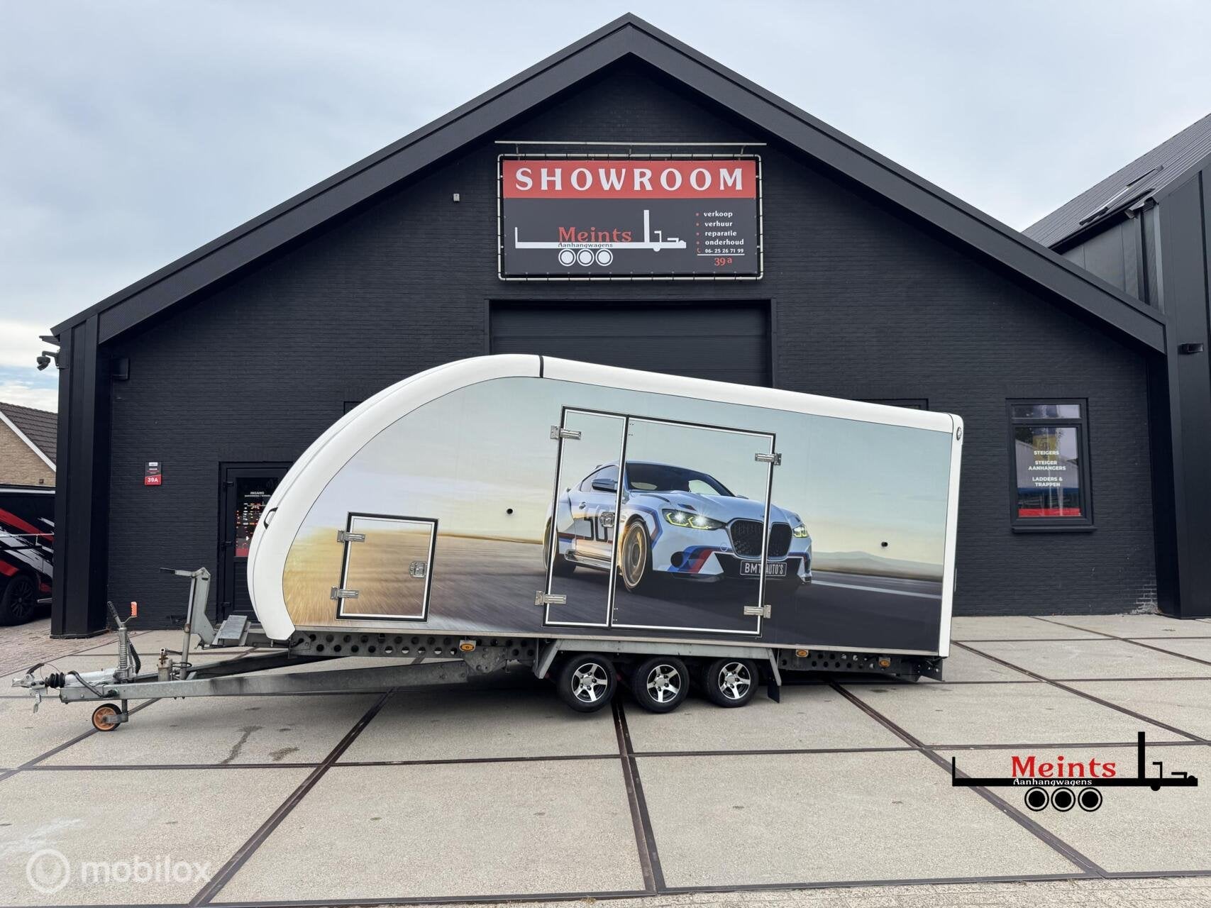 Woodford gesloten auto transporter 610x237x213 3500KG 3 as, Gebruikt