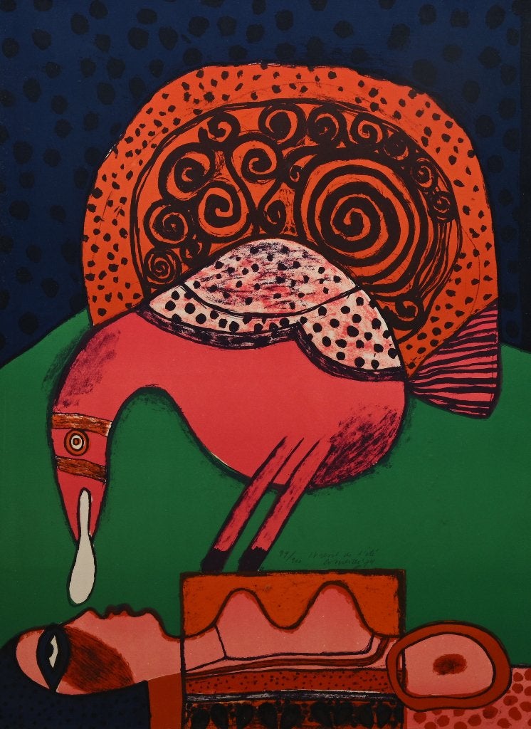Corneille Beverloo(1922)Lithografie"Ivresse del'ete"Ges Gen, Antiek en Kunst, Personages en Fantasiefiguren, Ophalen of Verzenden