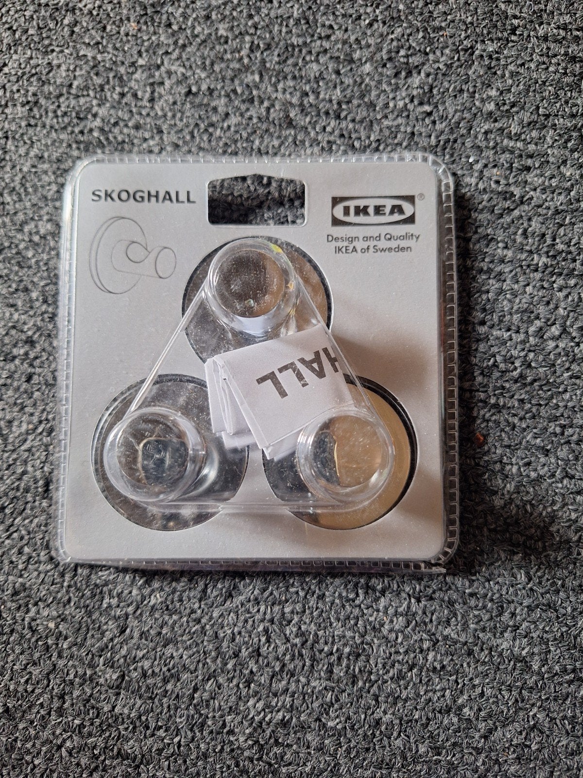 IKEA SKOGHALL Zelfklevende Haken (3 stuks), Ophalen, Nieuw, Zilver, Metaal