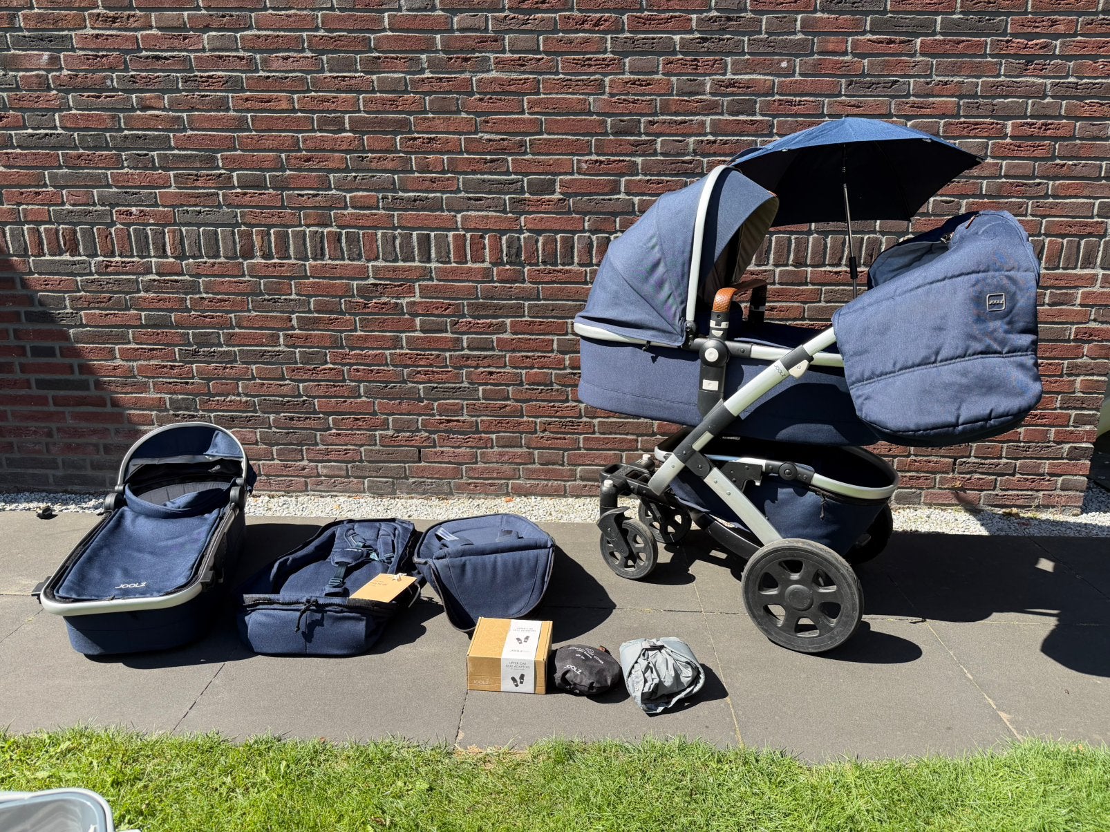Uitgebreide Joolz Geo2 Earth Parrot Blue tweeling/mono wagen, Ophalen, Zo goed als nieuw, Overige merken