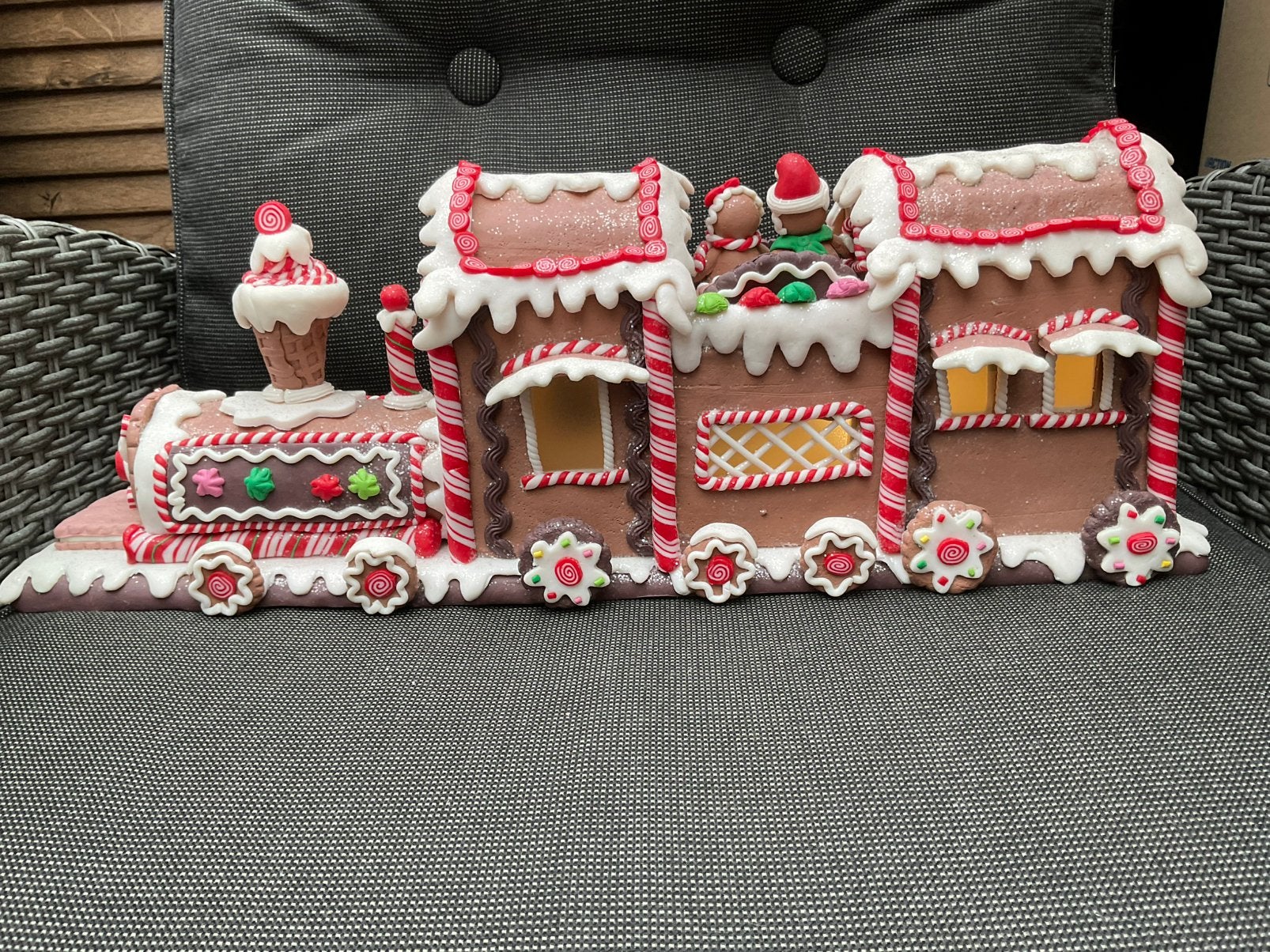 Nieuwe grote kerst gingerbread trein met licht 50cm, Diversen, Ophalen, Nieuw