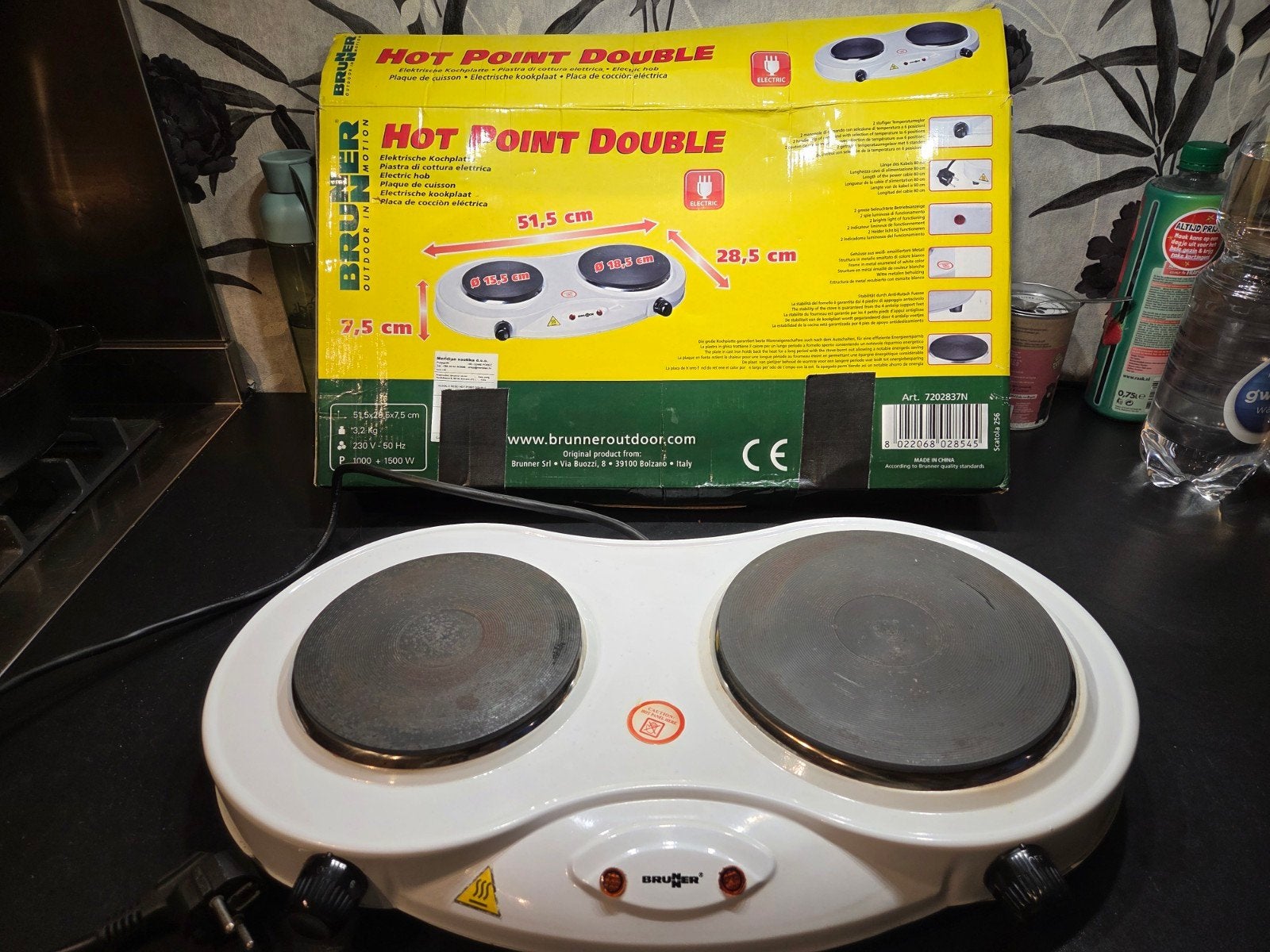 Brunner Hot Point Double elektrische kookplaat, Gebruikt, Minder dan 85 cm, 3 kookzones of minder, Ophalen of Verzenden