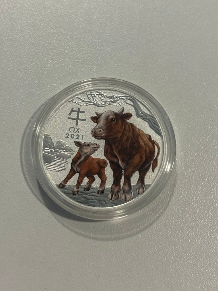 Lunar III 2021 Year of the Ox Colour – 1 oz zilver, Ophalen of Verzenden, Zilver